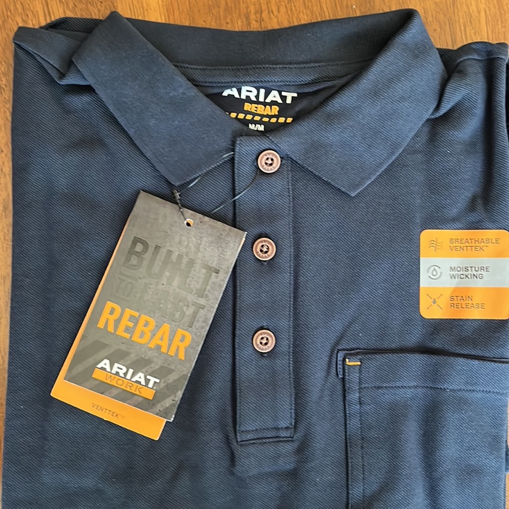 ARIAT Rebar Workwear Navy Polo